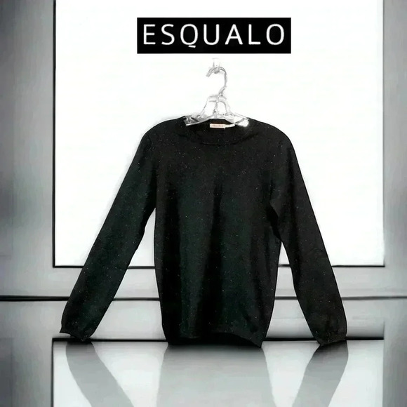 NWOT Esqualo, Sparkling Long-Sleeve Pullover, Medium, Black - Picture 1 of 9